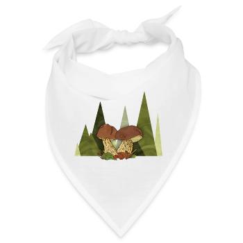Pilze - Bandana - Weiß - Vorne