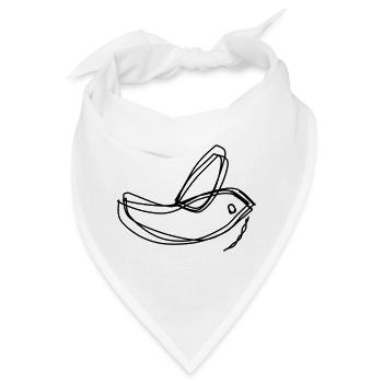 Hochzeitstaube handgezeichnet - Bandana - Weiß - Vorne
