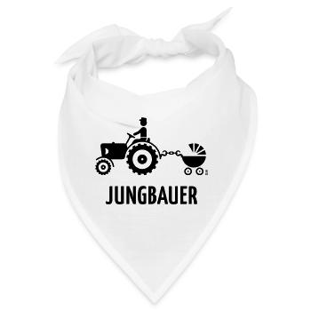 Jungbauer (Bauer Trecker Kinderwagen Baby / B) - Bandana - Weiß - Vorne