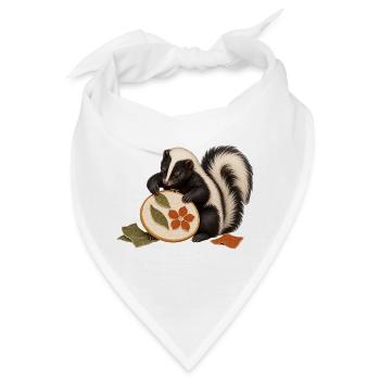 Stinktier gestaltet eine Stoffcollage - Bandana - Weiß - Vorne