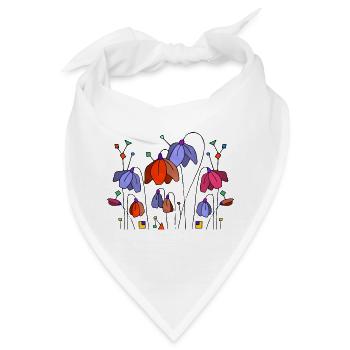 Blumen - Bandana - Weiß - Vorne