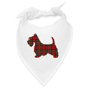 Tartan Scottie Hund | Pyrenäen-Linienlabor - Bandana - Weiß - Vorne