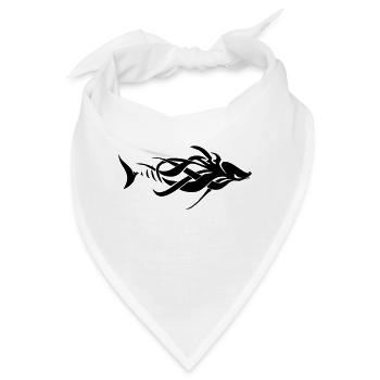 Fisch Tribal - Bandana - Weiß - Vorne