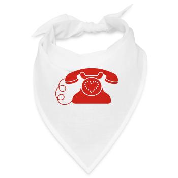Herz-Telefon - Bandana - Weiß - Vorne