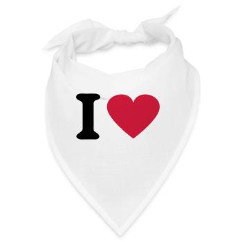 I Herz - Bandana - Weiß - Vorne