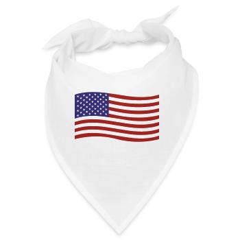 USA - Flagge - Bandana - Weiß - Vorne