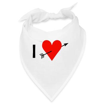 I ♥ / I love - Bandana - Weiß - Vorne