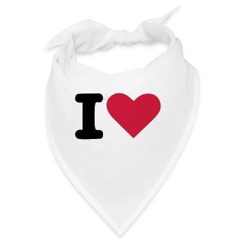 i love - Bandana - Weiß - Vorne