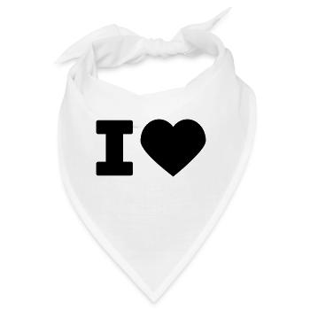 i love - Bandana - Weiß - Vorne