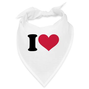 I - Heart - Bandana - Weiß - Vorne