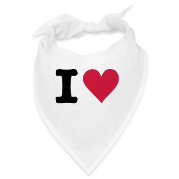 I - Heart - Love - Bandana - Weiß - Vorne