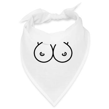 Brüste - Busen - Titten - Line - Bandana - Weiß - Vorne