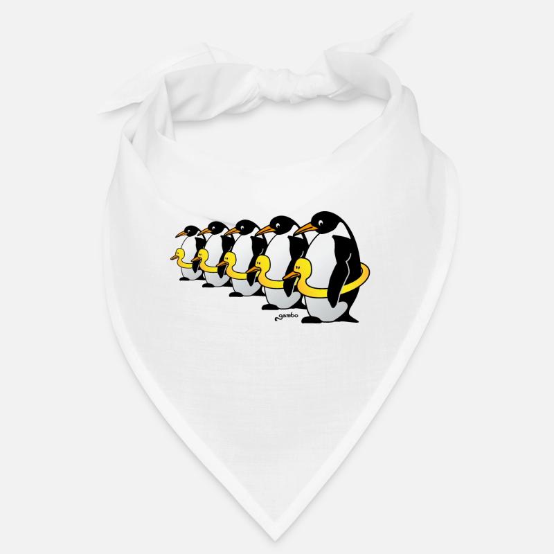 Pinguine mit Quietscheentchen Bandana