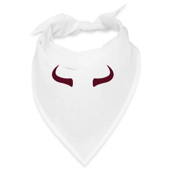 Bull Horns - red - Bandana - Weiß - Vorne