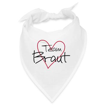 Team Braut Herz Party - Bandana - Weiß - Vorne