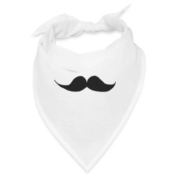Schnauzbart | Moustache - Bandana - Weiß - Vorne