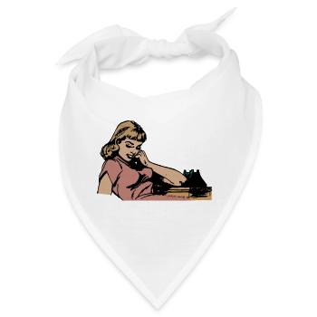 Frau am Telefon - Bandana - Weiß - Vorne