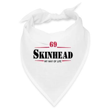 Working Class Skinhead Oi! Antiracist Bootboys My - Bandana - Weiß - Vorne