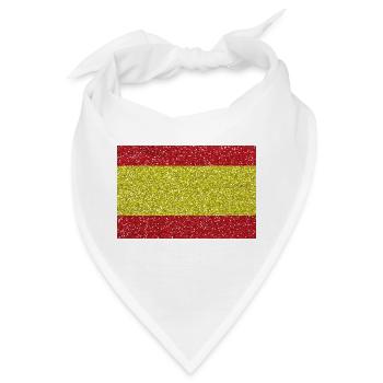 Spanien Flagge Fahne Glitzer spanische Flagge - Bandana - Weiß - Vorne