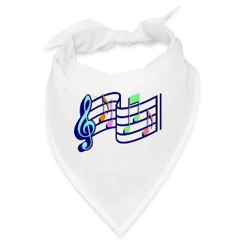 Musik Noten - Bandana - Weiß - Vorne