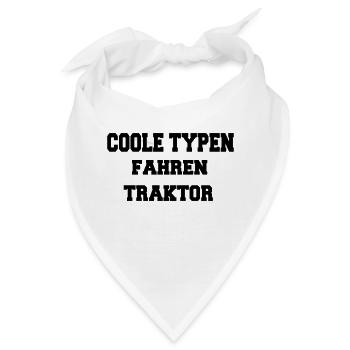 Coole Typen Fahren Traktor - Bandana - Weiß - Vorne