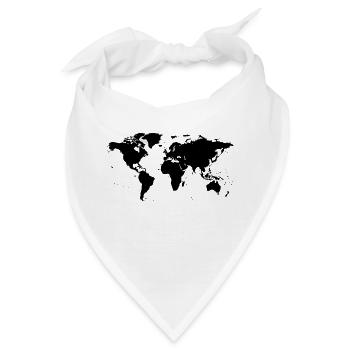 worldmap landkarte globus - Bandana - Weiß - Vorne