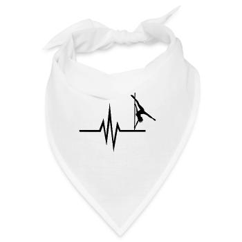 Mein Herz schlägt für Pole Dance - Poledance Tanz - Bandana - Weiß - Vorne