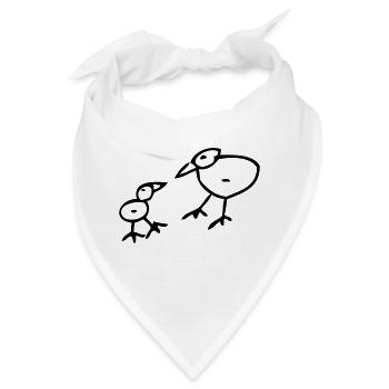 Vogel - Bandana - Weiß - Vorne