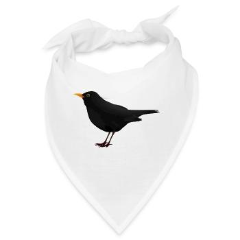 Amsel Drossel Star Vogel Geschenk Geschenkidee - Bandana - Weiß - Vorne
