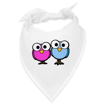 Vögel Glubschaugen Cartoon süß - Bandana - Weiß - Vorne