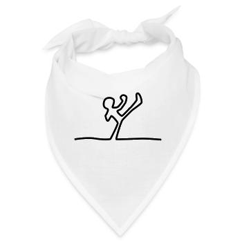 kickendes Strichmännchen - Bandana - Weiß - Vorne