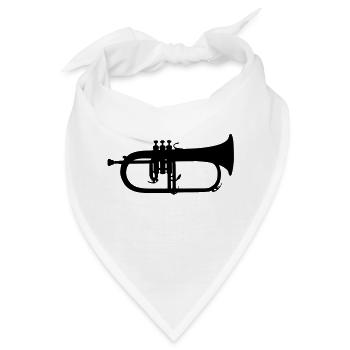 music trumpet brass - Bandana - Weiß - Vorne