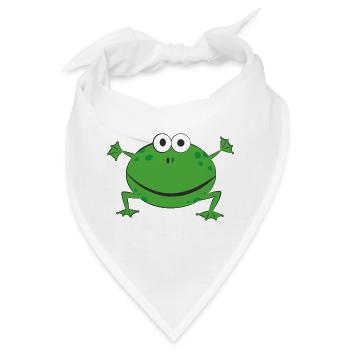 Lustiger grüner Frosch - Bandana - Weiß - Vorne