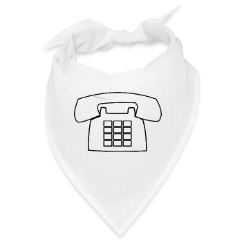 telephone mobiltelefon handy funktelefon retro10 - Bandana - Weiß - Vorne