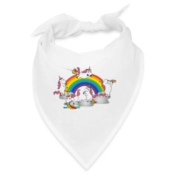 Einhorn Saufen Pinkeln Kacken Kotzen Furzen - Bandana - Weiß - Vorne