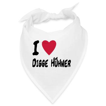 i love digge huehner - Bandana - Weiß - Vorne