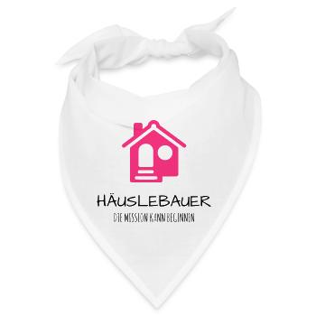 Häuslebauer Haus Bauherr Geschenk Idee - Bandana - Weiß - Vorne