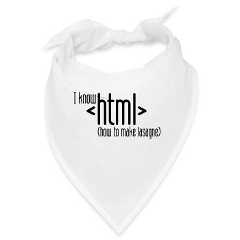 I know HTML - Bandana - Weiß - Vorne