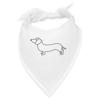 dackel - Bandana - Weiß - Vorne