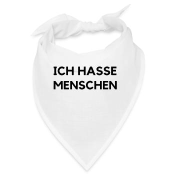 ich hasse menschen - Bandana - Weiß - Vorne