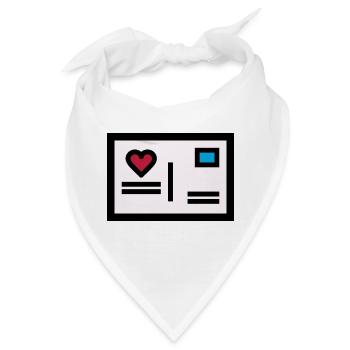 Liebesbrief Postkarte zum Valentinstag - Bandana - Weiß - Vorne
