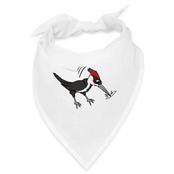 Specht Vogel Vögel - Bandana - Weiß - Vorne