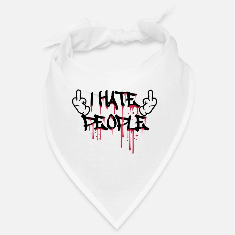 cool i hate people text graffiti spray drops blu Bandana