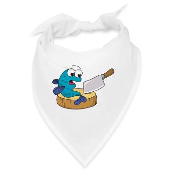 Fisch Messer Beil - Bandana - Weiß - Vorne