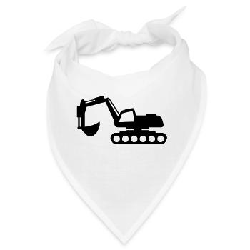 Bagger - T-Shirt für Baggerfahrer und Kinder - Bandana - Weiß - Vorne