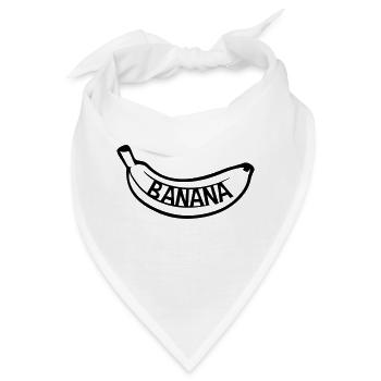 text banana logo obst banane lecker gesund essen b - Bandana - Weiß - Vorne
