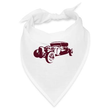 alt Oldtimer als Automobil - Bandana - Weiß - Vorne