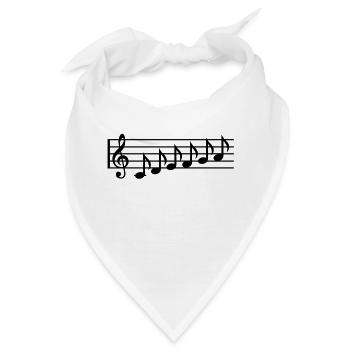 Noten - Bandana - Weiß - Vorne