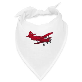 Doppeldecker Flieger rot - Bandana - Weiß - Vorne