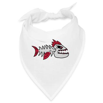 Fish Bone Punk Monster - Bandana - Weiß - Vorne